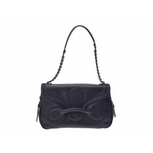 Bottega Veneta Rialto chain shoulder bag black calfskin